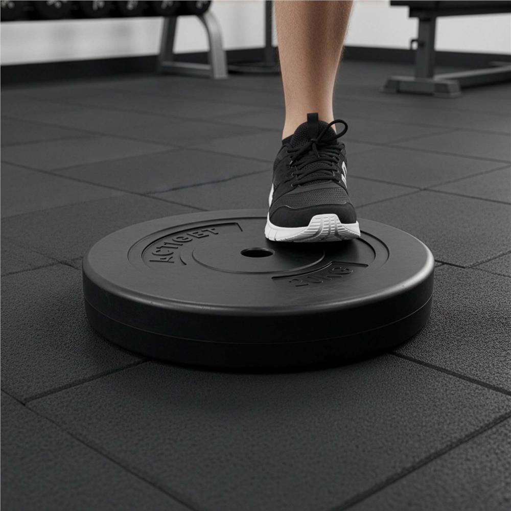 Disc greutate haltera, 20 kg, umplutura bitumica, invelist PP, 31 mm, negru - imagine 2