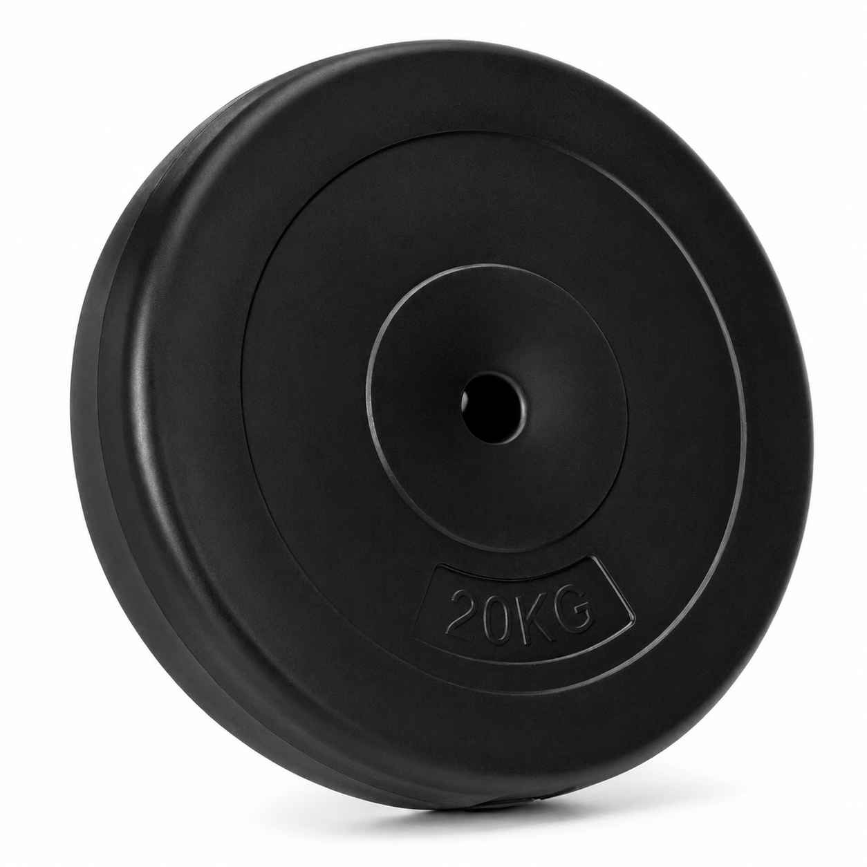 Disc greutate haltera, 20 kg, umplutura bitumica, invelist PP, 31 mm, negru