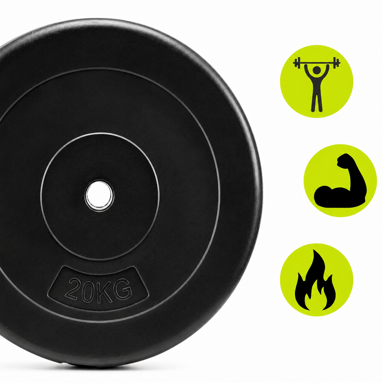 Disc greutate haltera, 20 kg, umplutura bitumica, invelist PP, 31 mm, negru - imagine 5