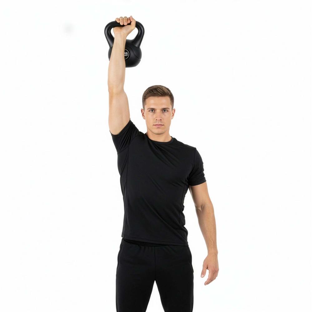 Kettlebell 12 kg, bitum cu invelis rezistent ABS, 25x19x27 cm, negru - imagine 2