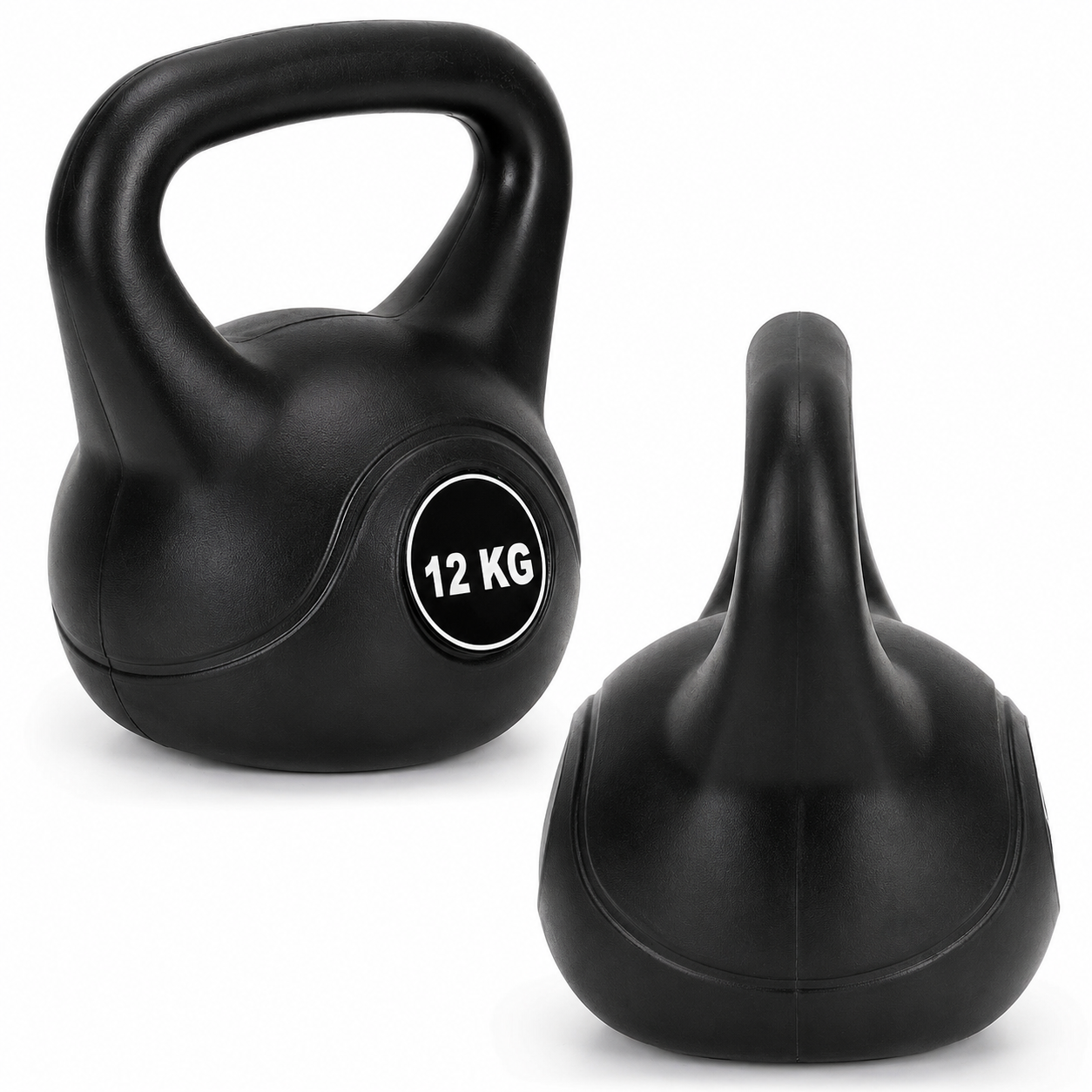 Kettlebell 12 kg, bitum cu invelis rezistent ABS, 25x19x27 cm, negru - imagine 5
