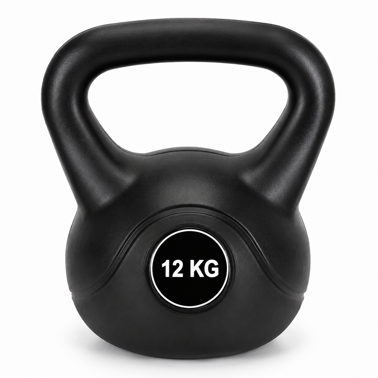 Kettlebell 12 kg, bitum cu invelis rezistent ABS, 25x19x27 cm, negru