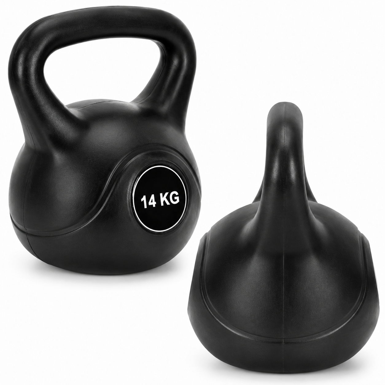 Kettlebell 14 kg, bitum cu invelis rezistent ABS, 26x22x28 cm, negru - imagine 6