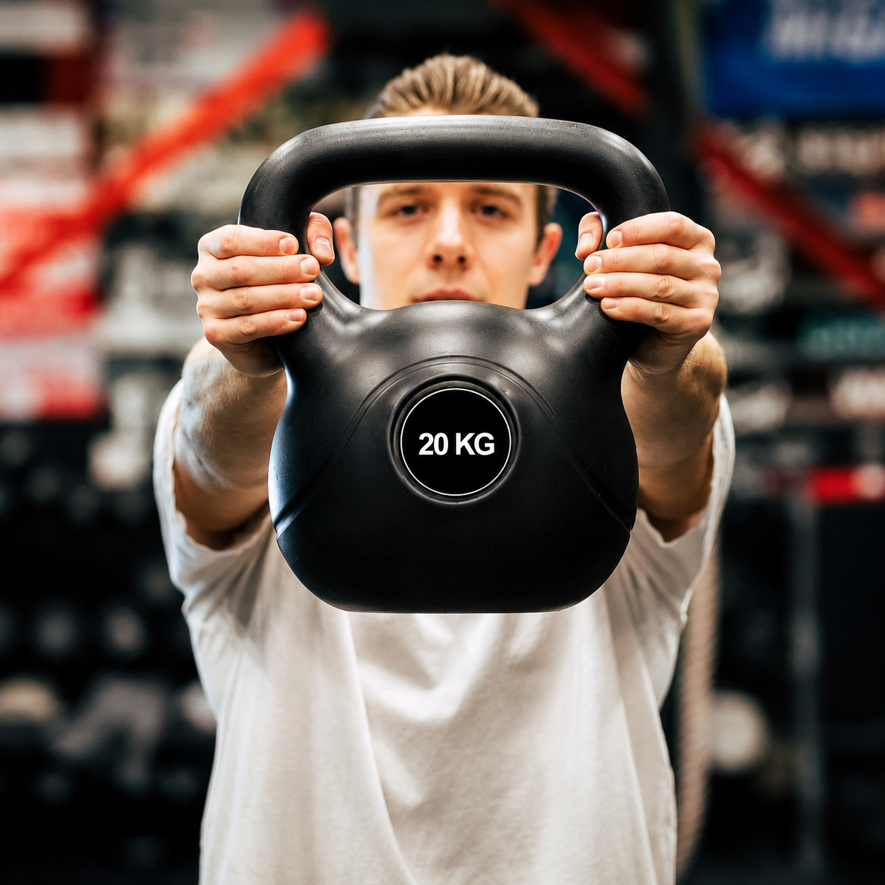 Kettlebell 20 kg, bitum cu invelis rezistent ABS, 30x25x33 cm, negru - imagine 3