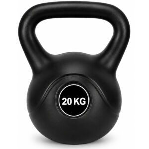 Kettlebell 20 kg, bitum cu invelis rezistent ABS, 30x25x33 cm, negru