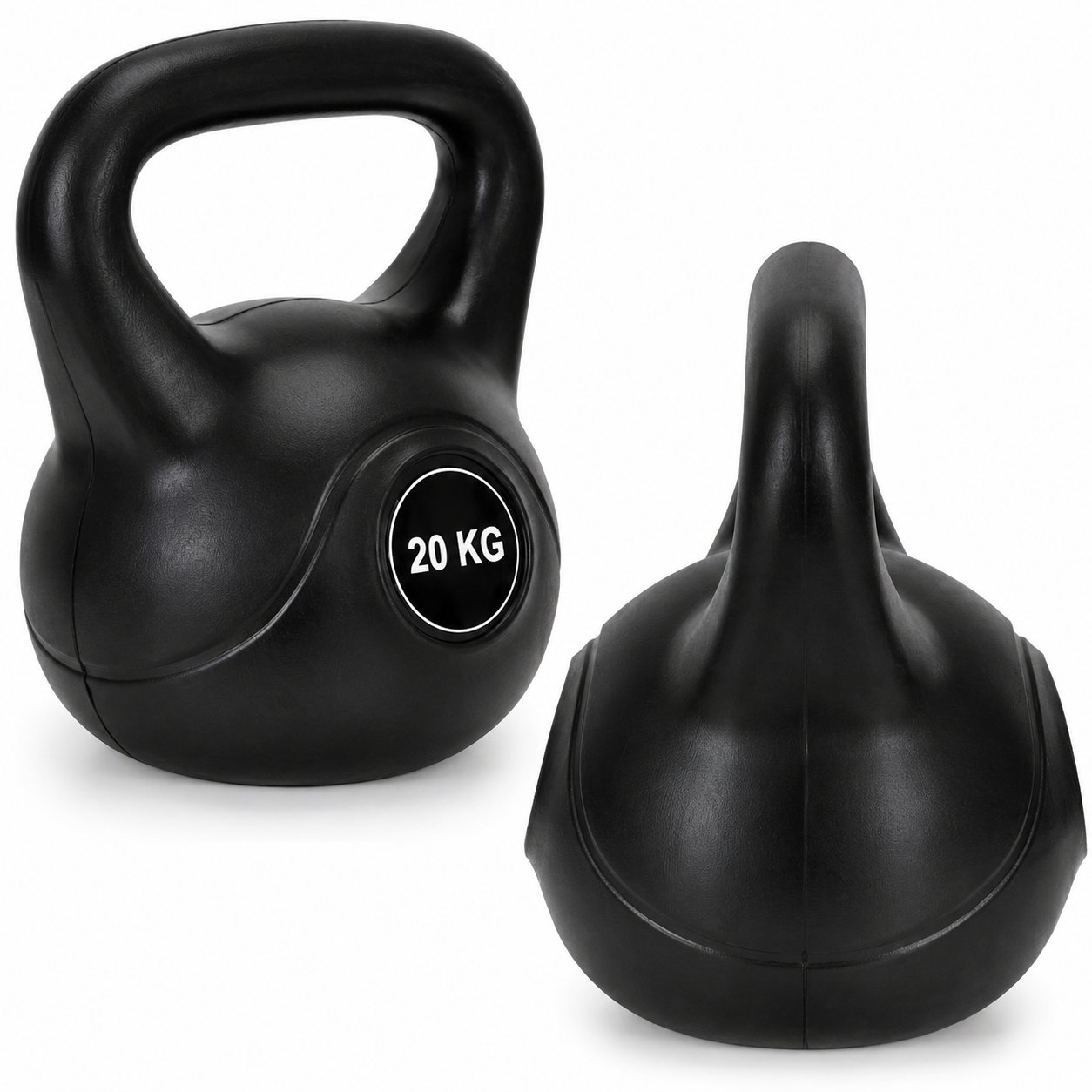 Kettlebell 20 kg, bitum cu invelis rezistent ABS, 30x25x33 cm, negru - imagine 7