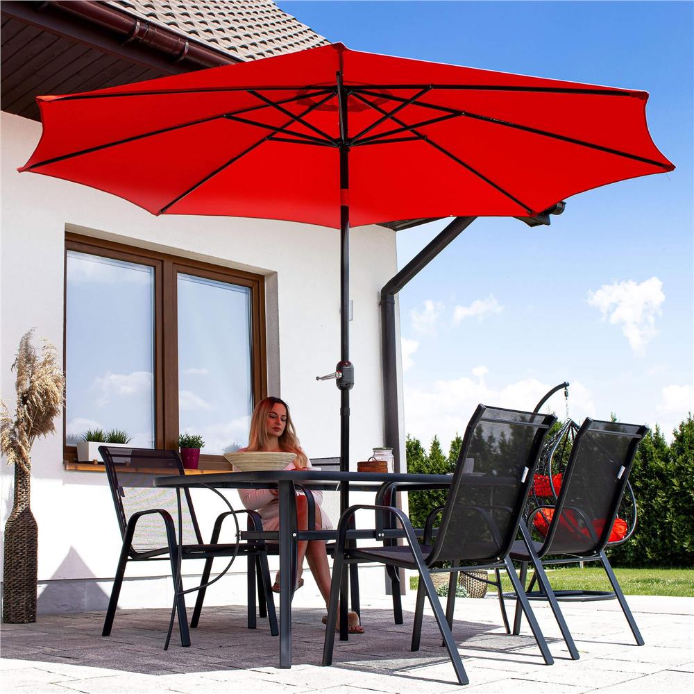 Set 4 scaune gradina cu brate, cadru otel si sezut textilene, 53x72x92 cm, negru - imagine 25