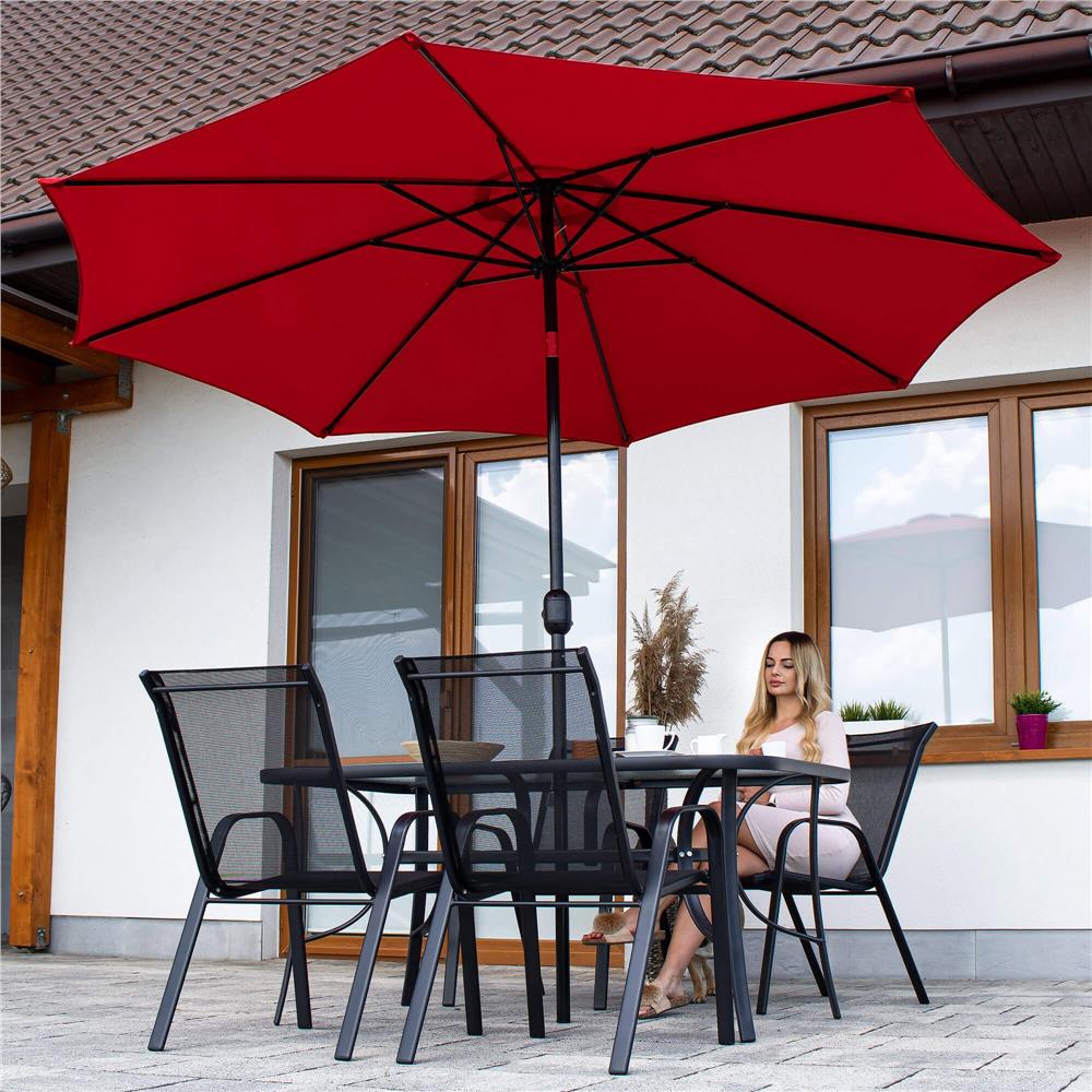 Set 4 scaune gradina cu brate, cadru otel si sezut textilene, 53x72x92 cm, negru - imagine 26