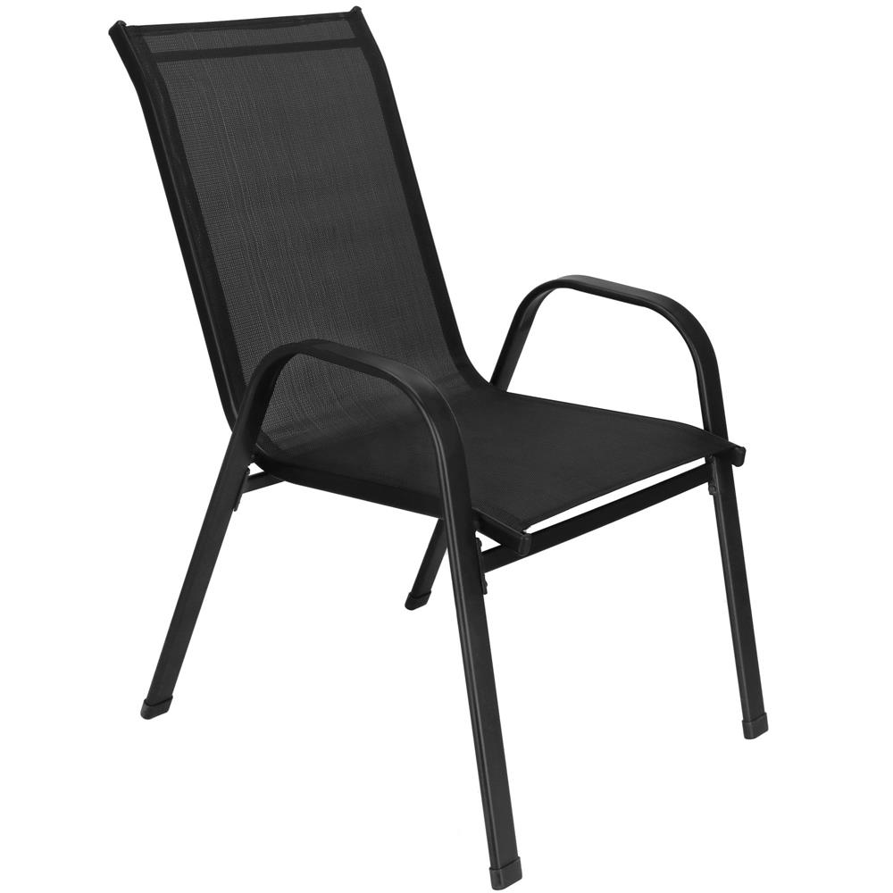 Set 4 scaune gradina cu brate, cadru otel si sezut textilene, 53x72x92 cm, negru - imagine 33