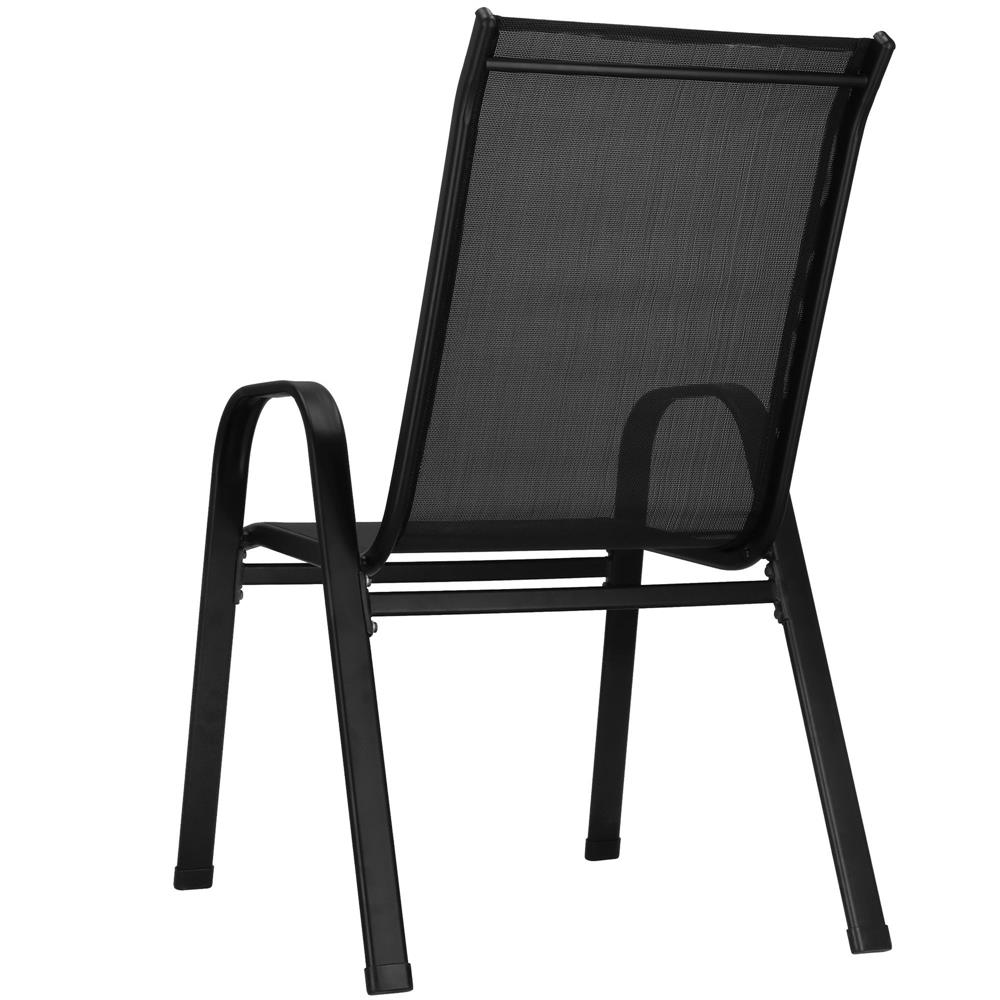 Set 4 scaune gradina cu brate, cadru otel si sezut textilene, 53x72x92 cm, negru - imagine 36