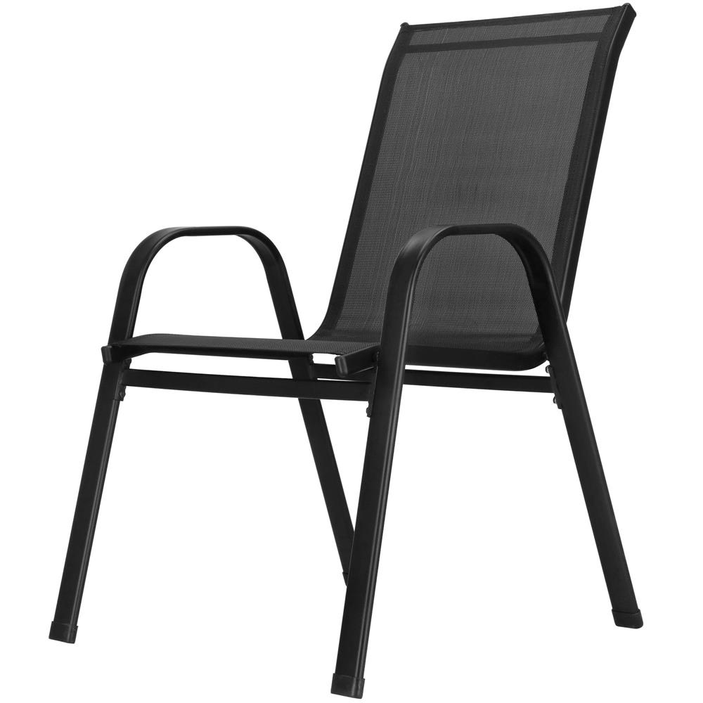 Set 4 scaune gradina cu brate, cadru otel si sezut textilene, 53x72x92 cm, negru - imagine 37