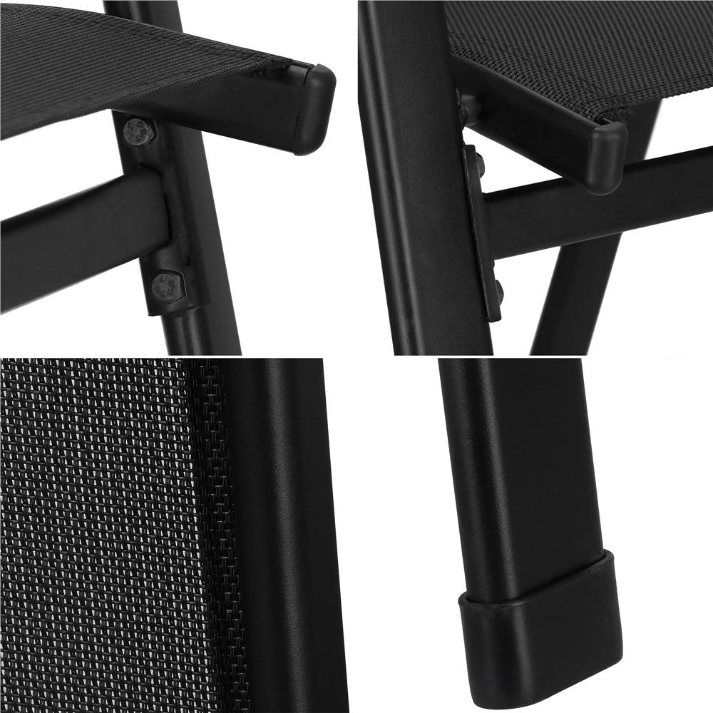 Set 4 scaune gradina cu brate, cadru otel si sezut textilene, 53x72x92 cm, negru - imagine 39