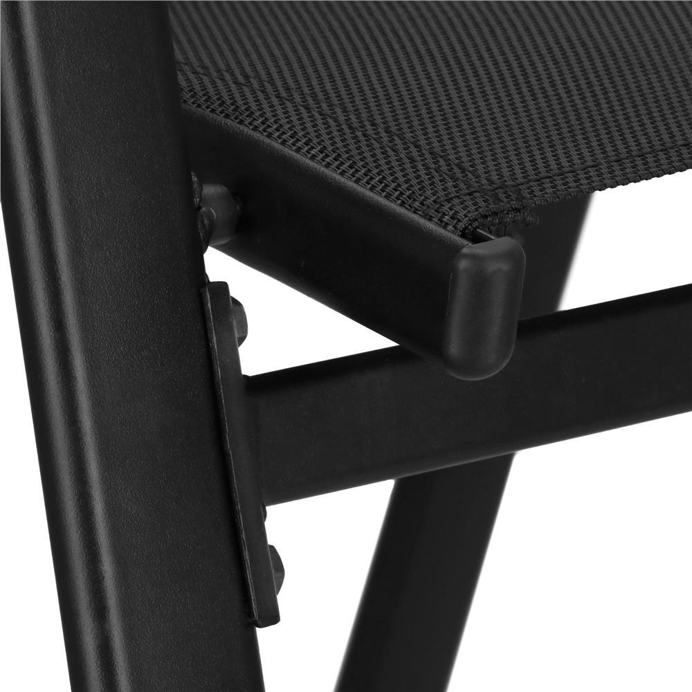Set 4 scaune gradina cu brate, cadru otel si sezut textilene, 53x72x92 cm, negru - imagine 40