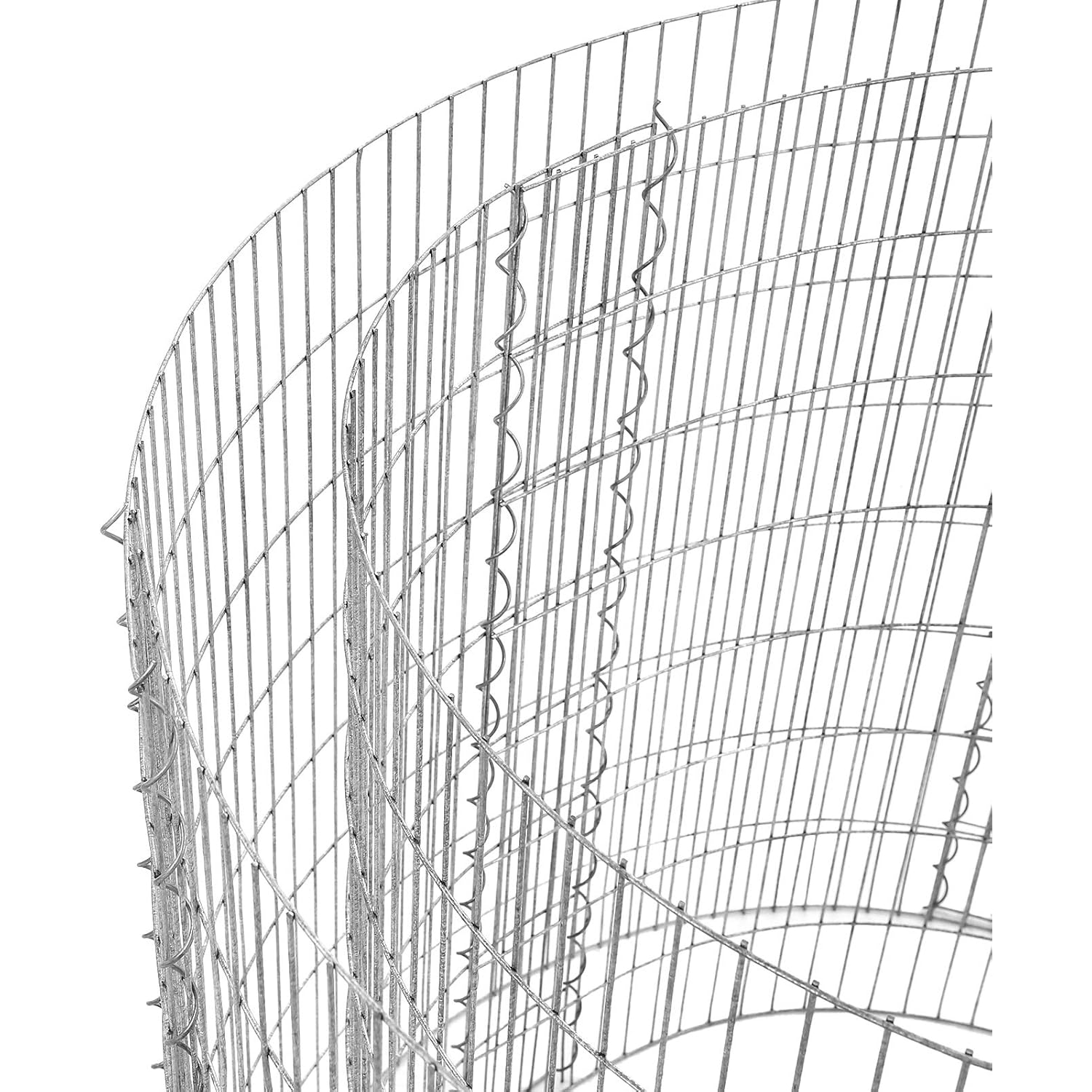 SONGMICS Cos de gabioane rotund pentru pietre, otel galvanizat, 90x90x80cm, argintiu - imagine 3