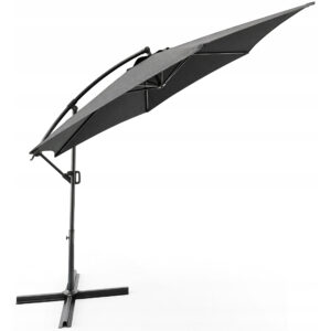 Umbrela pentru gradina XL cu rotatie 360 si ventilatie, diametru 300 cm, gri