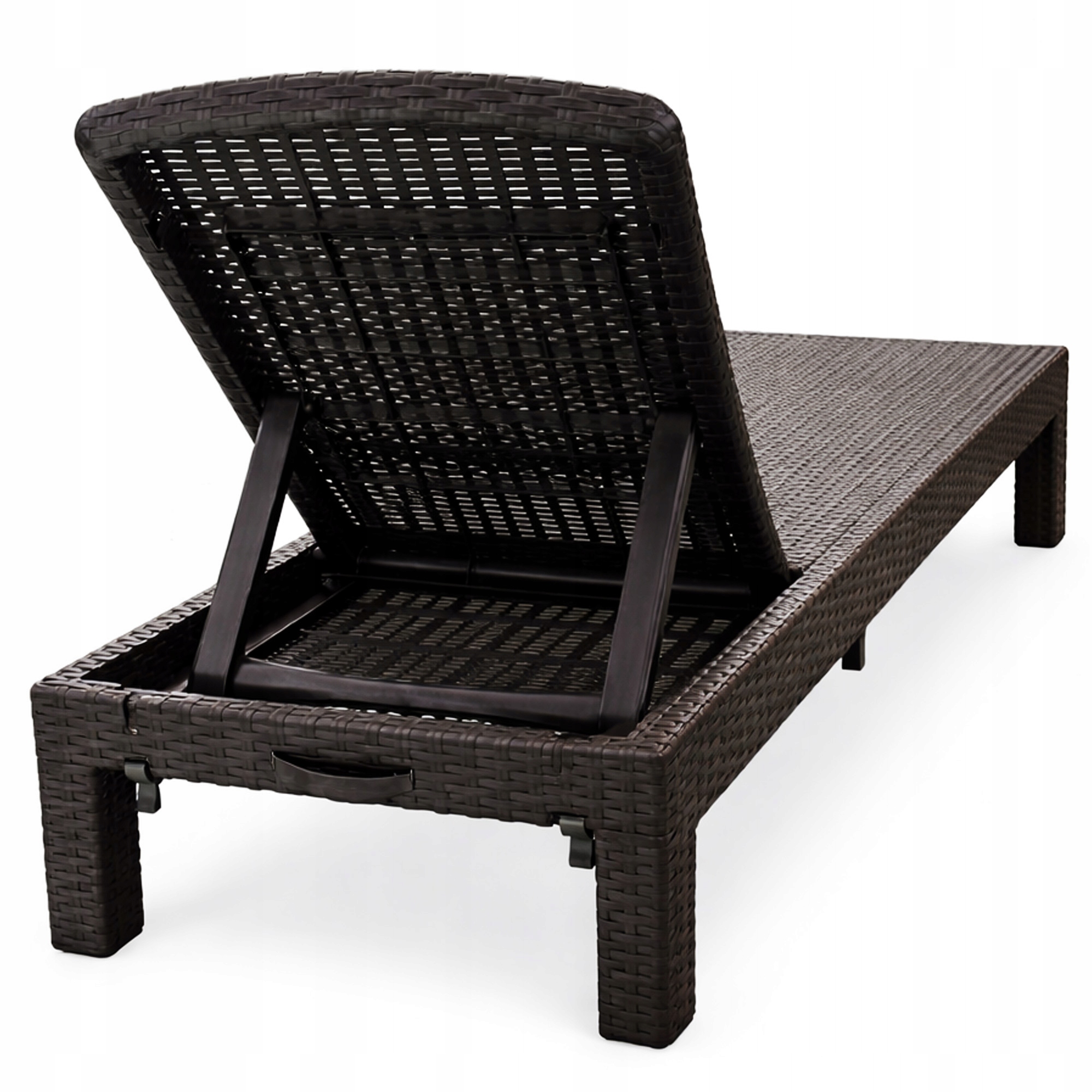 Sezlong pliabil tip valiza, 3 pozitii reglare, structura usoara pentru transport, 186x60x30 cm, maro - imagine 5