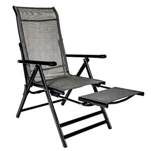 Scaun si sezlong pliabil 2 in 1 pentru gradina, cu suport pentru picioare, reglabil in 5 pozitii, 53x70x107 cm, gri