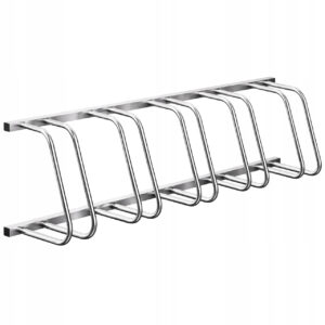Suport metalic pentru 5 biciclete, montaj podea sau perete, structura solida otel, 135x33x28 cm