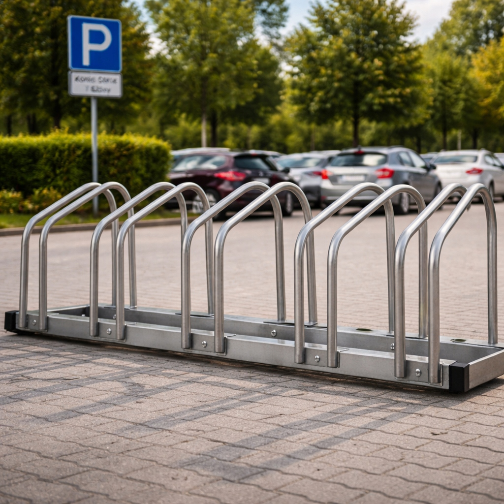 Suport metalic pentru 5 biciclete, montaj podea sau perete, structura solida otel, 135x33x28 cm - imagine 7