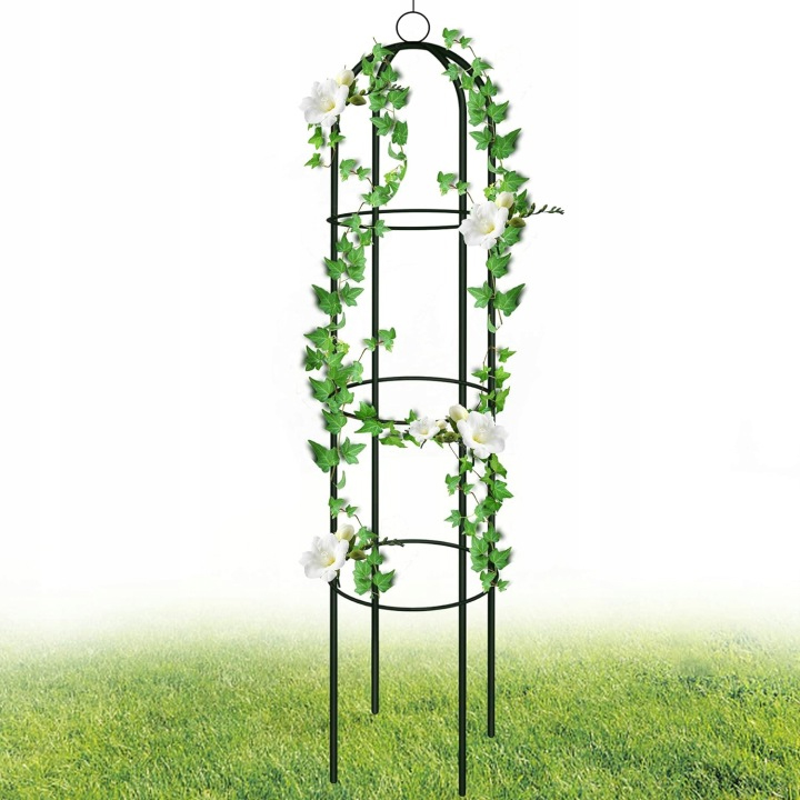 Pergola coloana pentru trandafiri si plante cataratoare, structura otel, 190x40 cm, negru - imagine 6