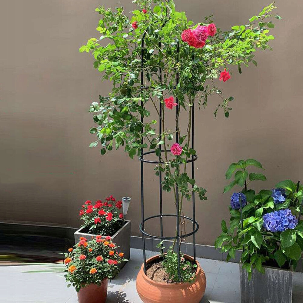 Pergola coloana pentru trandafiri si plante cataratoare, structura otel, 190x40 cm, negru - imagine 11