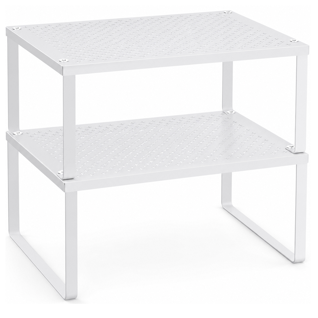 SONGMICS Set 2 rafturi de bucatarie suprapozabile, pentru ustensile sau condimente, 32x23x15 cm, alb