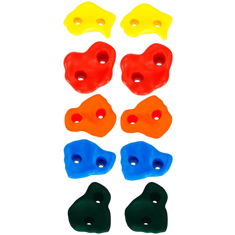 Set 10 pietre de catarare pentru copii, din plastic, suprafata antiderapanta, accesorii montaj incluse, multicolor - imagine 22