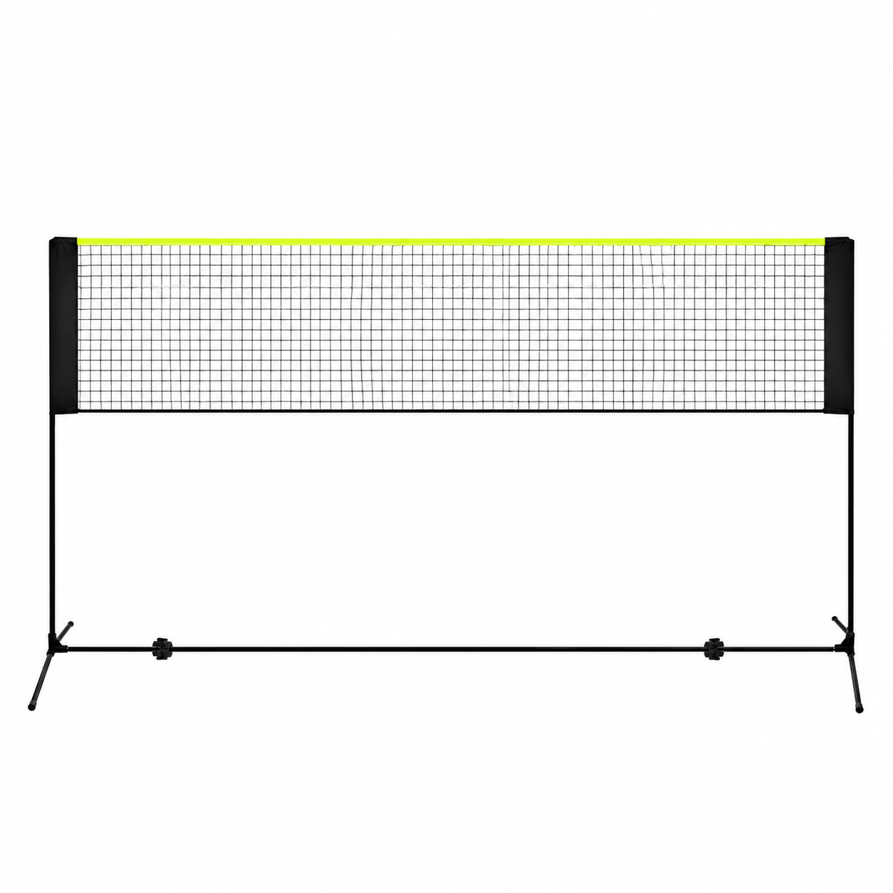 Set fileu badminton cu suport metalic si husa transport, instalare rapida, 400x200 cm, negru si verde neon - imagine 5