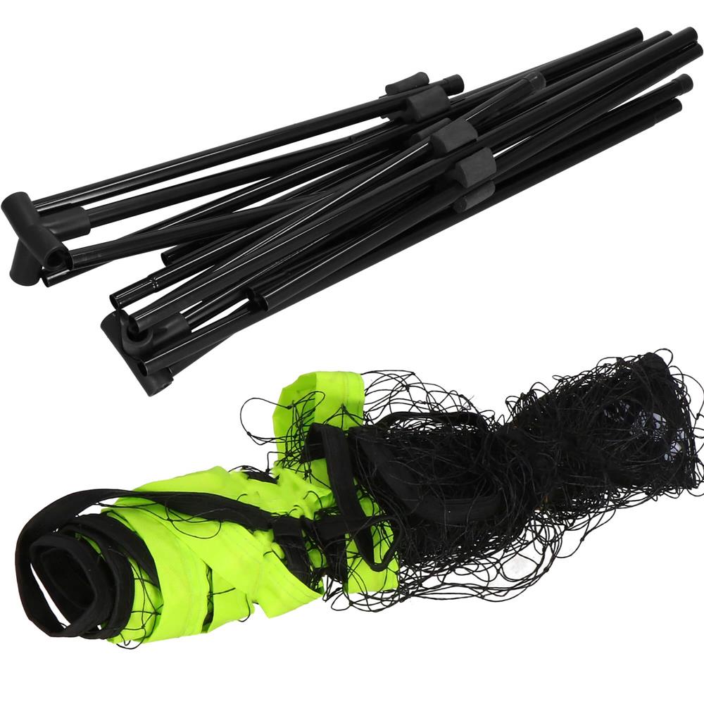 Set fileu badminton cu suport metalic si husa transport, instalare rapida, 400x200 cm, negru si verde neon - imagine 8