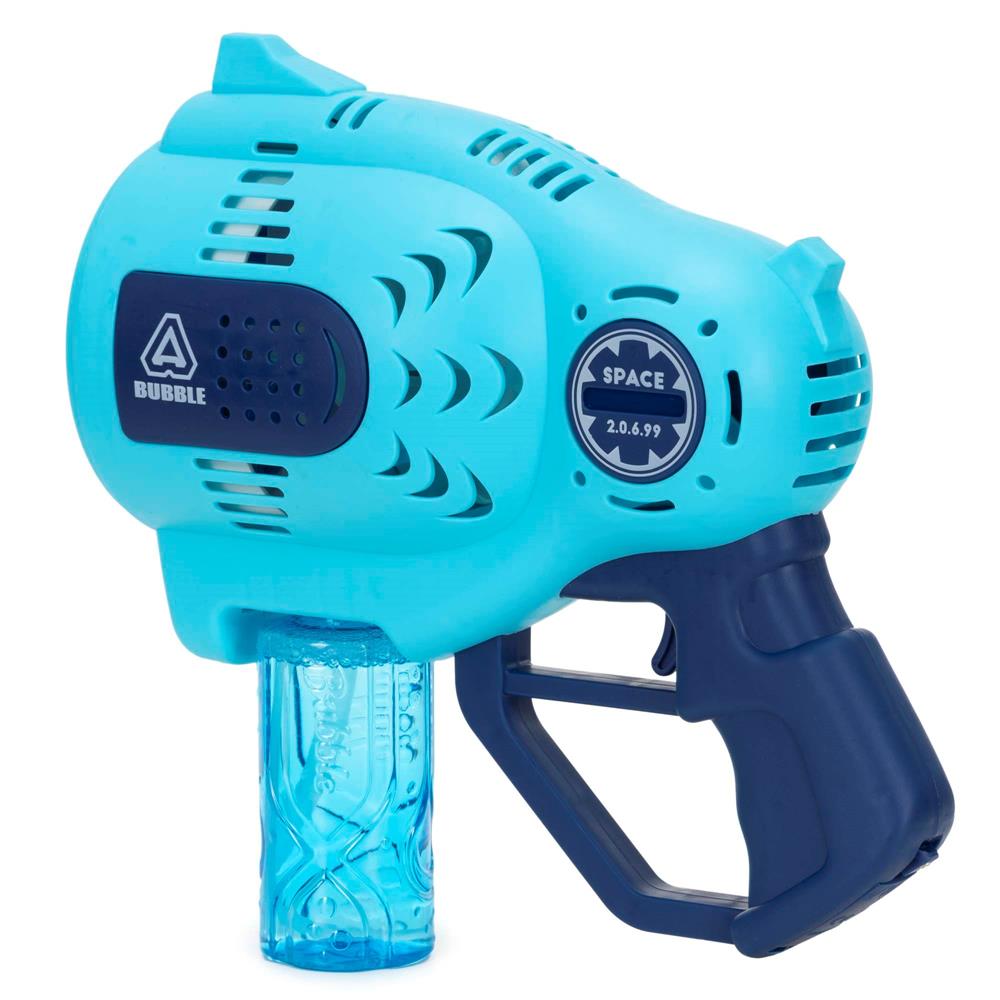 Pistol automat pentru baloane de sapun cu LED, acumulator inclus reincarcabil, 57 orificii, 24x24 cm, albastru - imagine 10