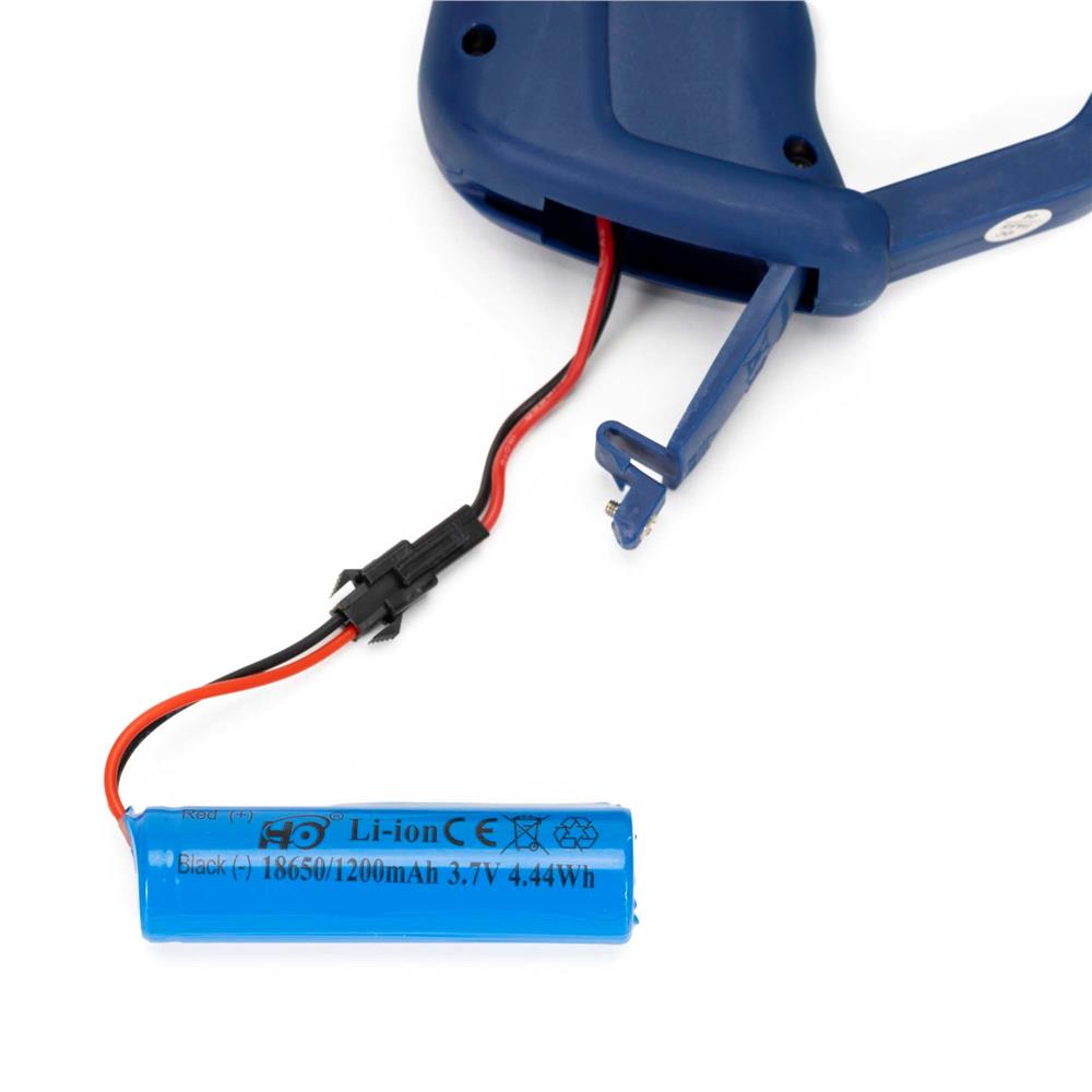 Pistol automat pentru baloane de sapun cu LED, acumulator inclus reincarcabil, 57 orificii, 24x24 cm, albastru - imagine 13