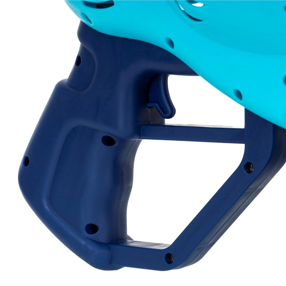 Pistol automat pentru baloane de sapun cu LED, acumulator inclus reincarcabil, 57 orificii, 24x24 cm, albastru - imagine 17