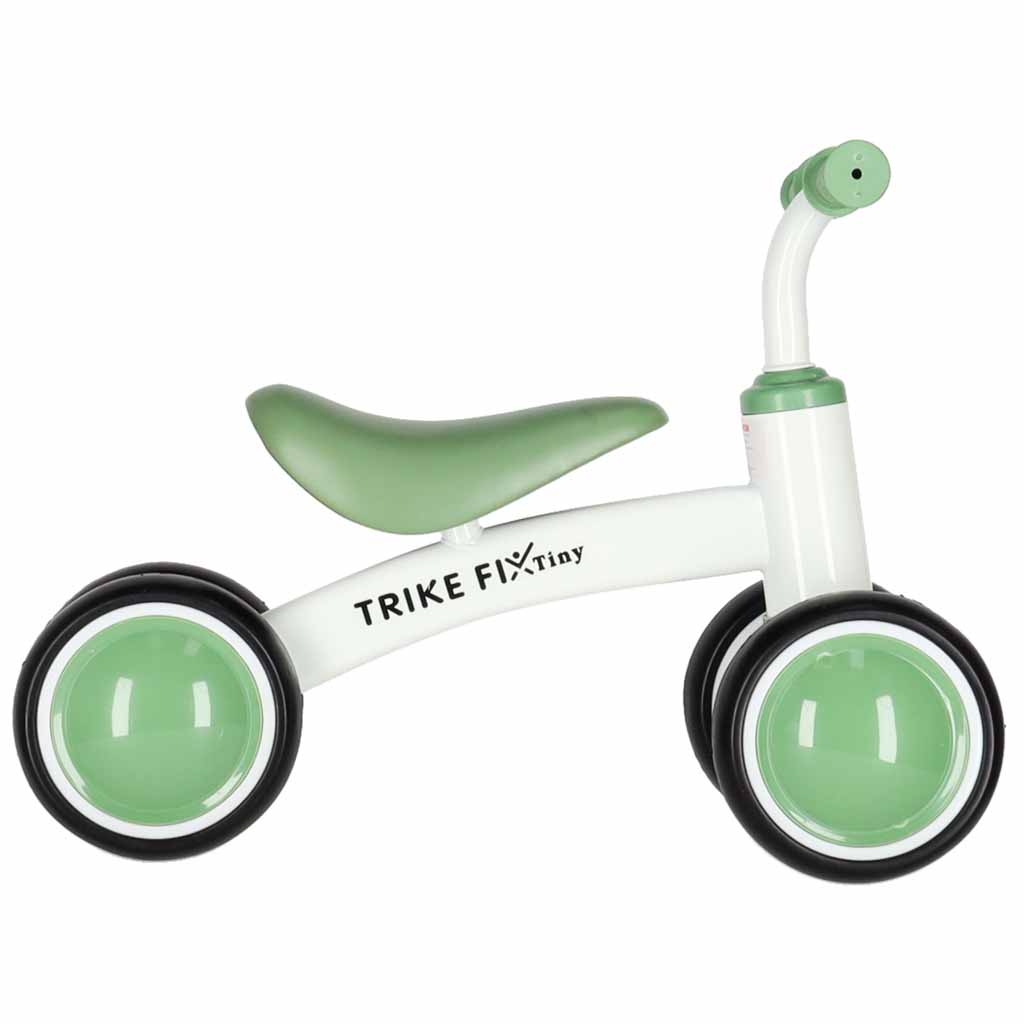 Bicicleta fara pedale pentru copii 4 roti, otel carbon, roti EVA, maxim 30 kg, 54x24x39 cm, verde si alb - imagine 5