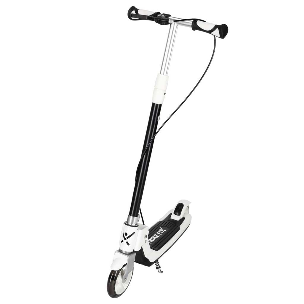 Trotineta pliabila pentru copii, 2 roti cu iluminare LED, frana de mana si picior, reglabila pe inaltime, maxim 100 kg, 73x36x94 cm, negru si alb - imagine 2