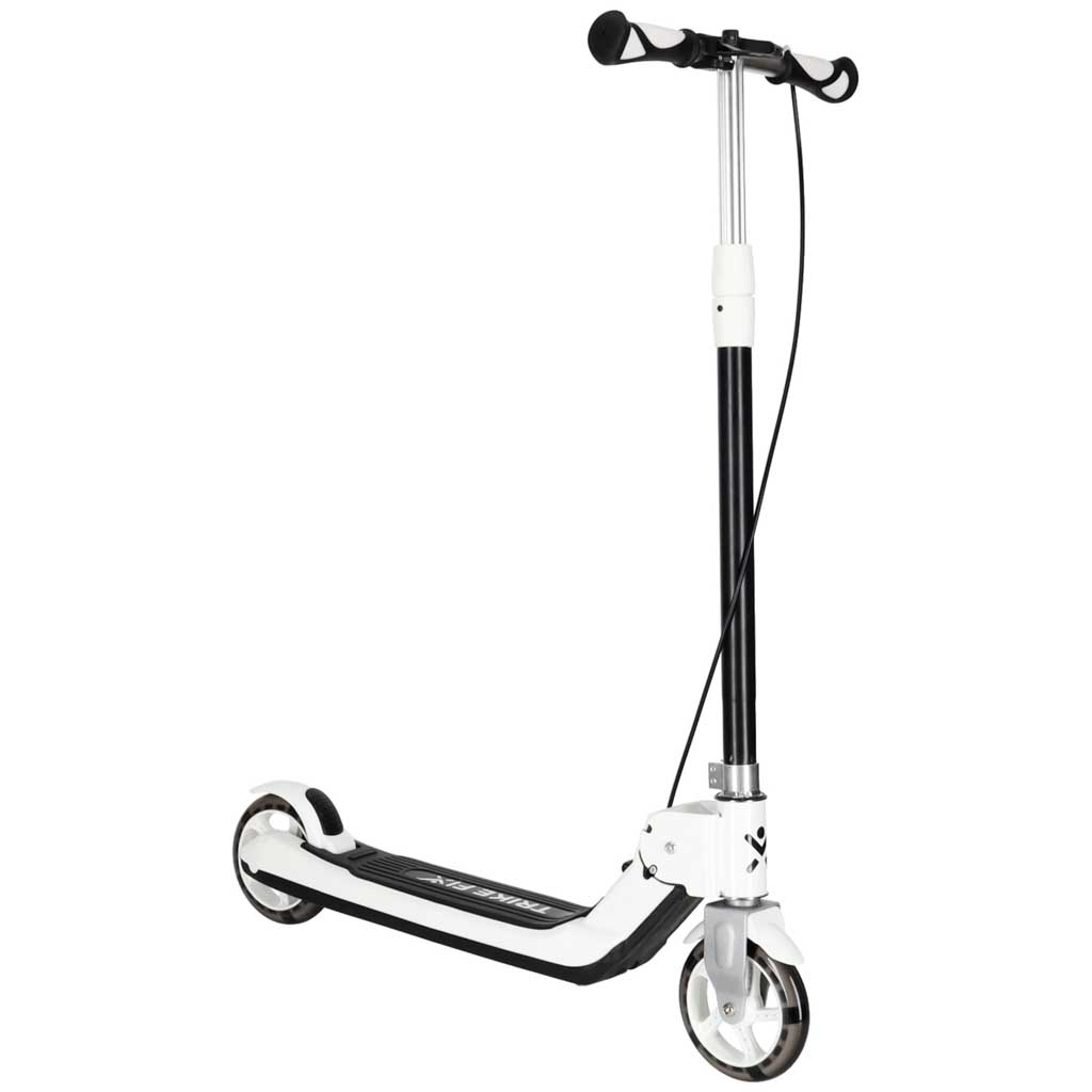 Trotineta pliabila pentru copii, 2 roti cu iluminare LED, frana de mana si picior, reglabila pe inaltime, maxim 100 kg, 73x36x94 cm, negru si alb