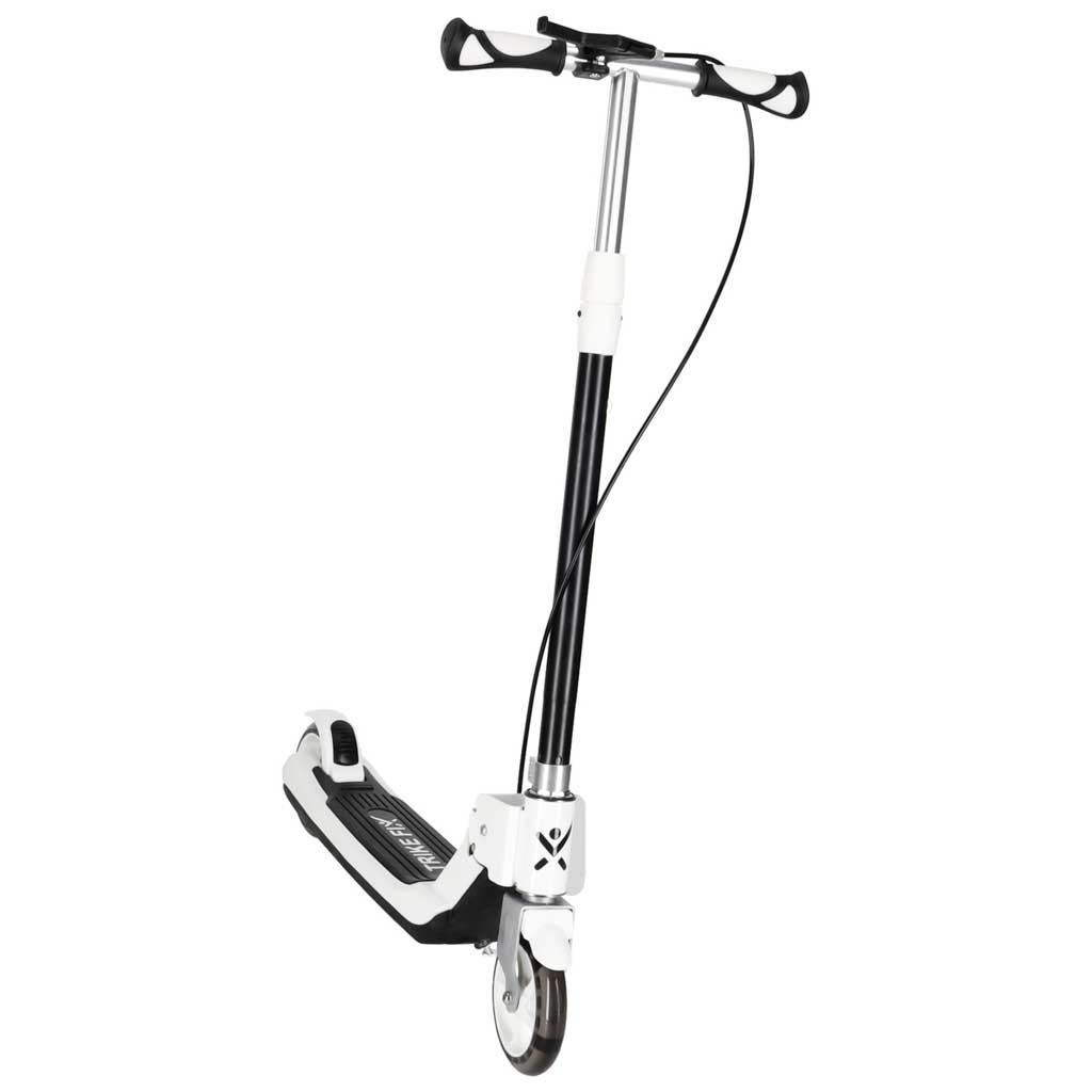 Trotineta pliabila pentru copii, 2 roti cu iluminare LED, frana de mana si picior, reglabila pe inaltime, maxim 100 kg, 73x36x94 cm, negru si alb - imagine 3