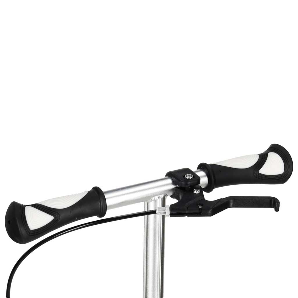 Trotineta pliabila pentru copii, 2 roti cu iluminare LED, frana de mana si picior, reglabila pe inaltime, maxim 100 kg, 73x36x94 cm, negru si alb - imagine 7