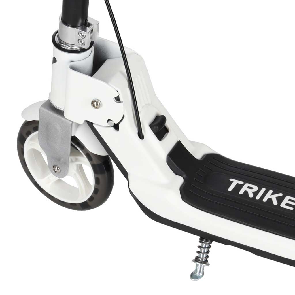 Trotineta pliabila pentru copii, 2 roti cu iluminare LED, frana de mana si picior, reglabila pe inaltime, maxim 100 kg, 73x36x94 cm, negru si alb - imagine 8