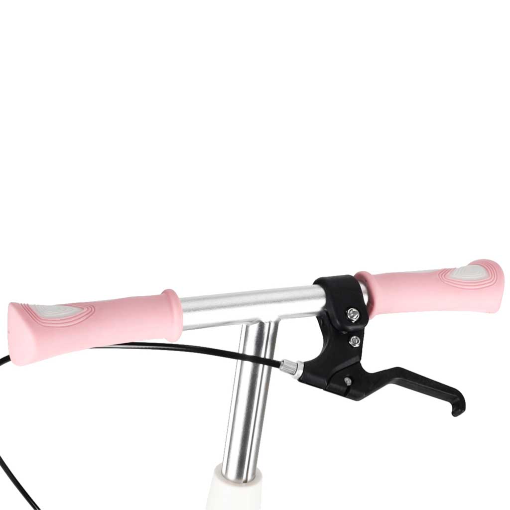 Trotineta pliabila pentru copii, 2 roti cu iluminare LED, frana de mana si picior, reglabila pe inaltime, maxim 100 kg, 73x36x94 cm, roz si alb - imagine 8