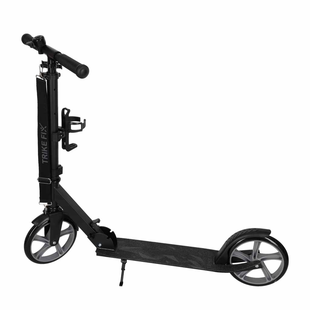 Trotineta urbana pliabila, roti PU 200 mm, ghidon reglabil, frana spate, maxim 100 kg, 90x39x95 cm, negru si gri - imagine 10