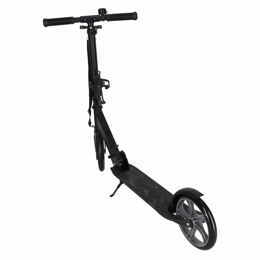 Trotineta urbana pliabila, roti PU 200 mm, ghidon reglabil, frana spate, maxim 100 kg, 90x39x95 cm, negru si gri - imagine 5