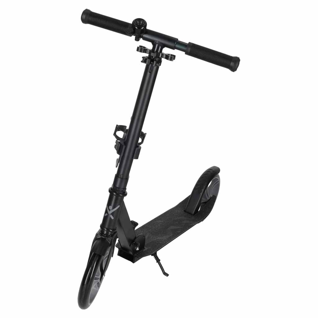 Trotineta urbana pliabila, roti PU 200 mm, ghidon reglabil, frana spate, maxim 100 kg, 90x39x95 cm, negru si gri - imagine 6