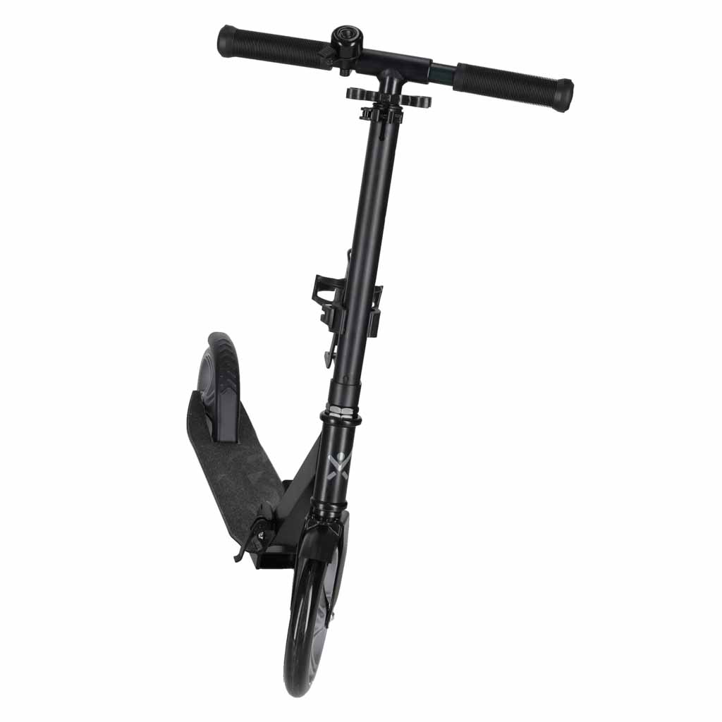Trotineta urbana pliabila, roti PU 200 mm, ghidon reglabil, frana spate, maxim 100 kg, 90x39x95 cm, negru si gri - imagine 17