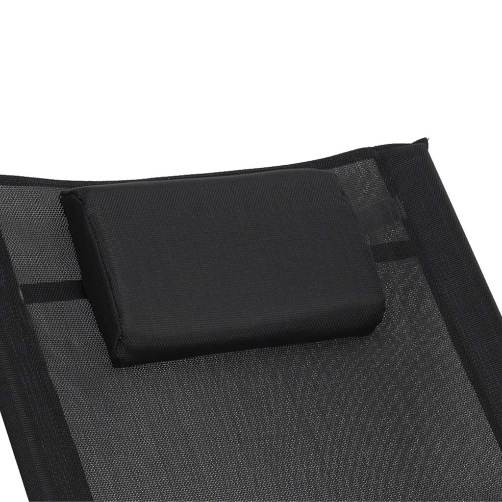 Sezlong balansoar pentru gradina cu tetiera, cadru din otel si plasa textila respirabila, 159x83 cm, negru - imagine 9