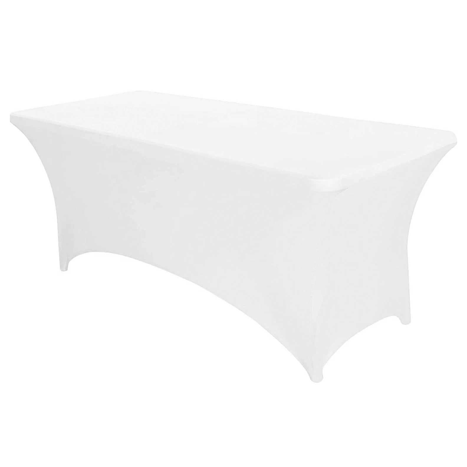 Husa elastica pentru masa gradina sau evenimente, poliester si spandex, 183x76x74 cm, alb - imagine 8