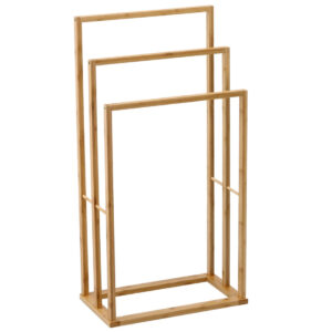 Suport pentru prosoape cu 3 niveluri, din bambus, 42x24x82 cm, natur