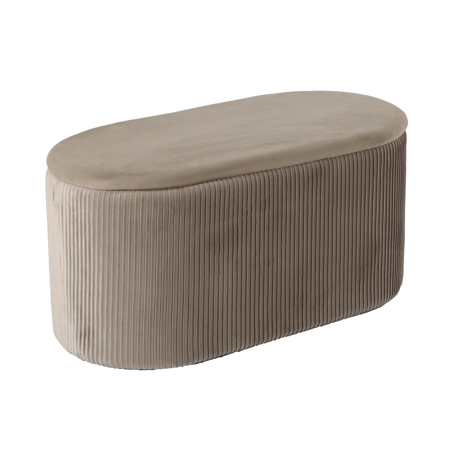 Set 3 tabureti cu spatiu de depozitare, design modern striat, 80x40x40 cm si 30x31 cm, bej - imagine 5