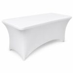 Husa elastica pentru masa gradina sau evenimente, poliester si spandex, 183x76x74 cm, alb