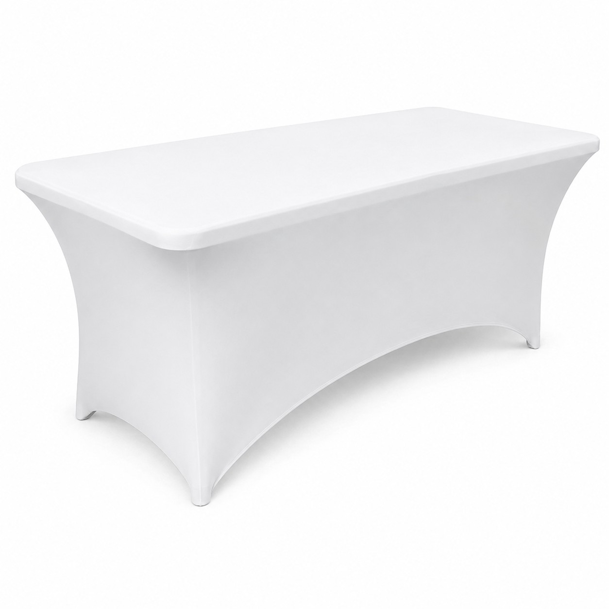 Husa elastica pentru masa gradina sau evenimente, poliester si spandex, 183x76x74 cm, alb