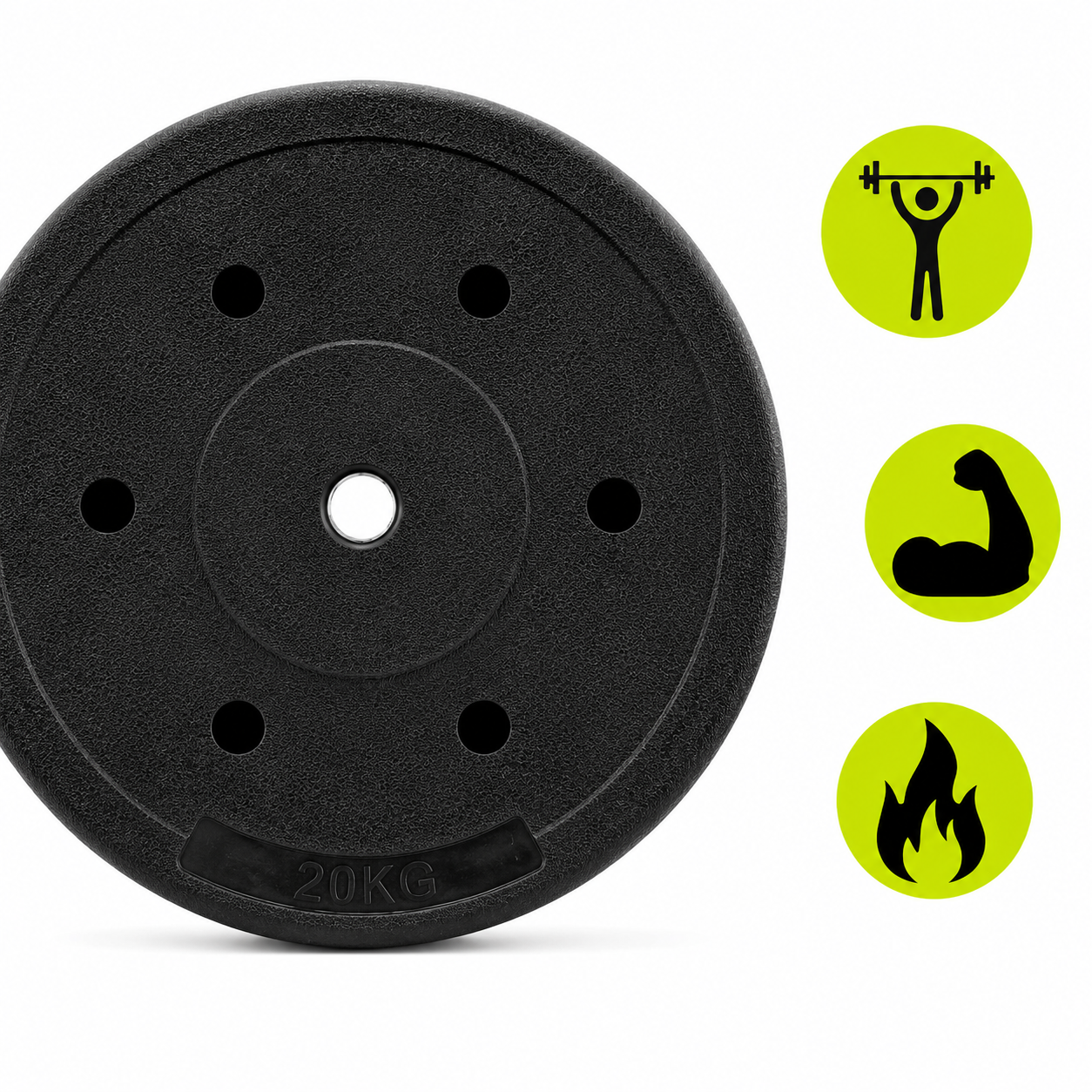 Disc greutate haltera, 20 kg, umplutura bitumica, invelist PP, 29 mm, negru - imagine 5
